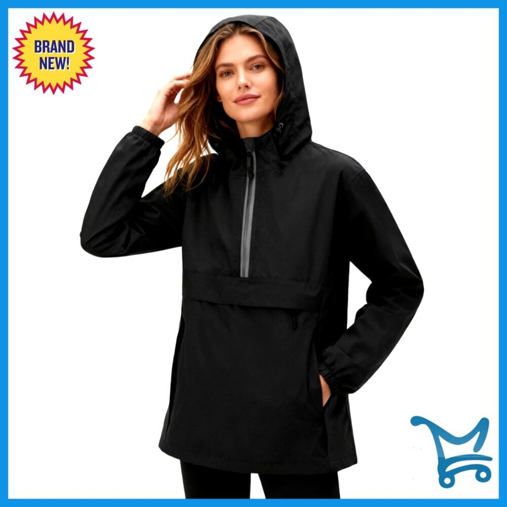 Waterproof Packable Rain Jacket with Hood for Hiking Golf Running